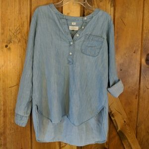 Ann Taylor Loft The Softened Chambray Shirt Small